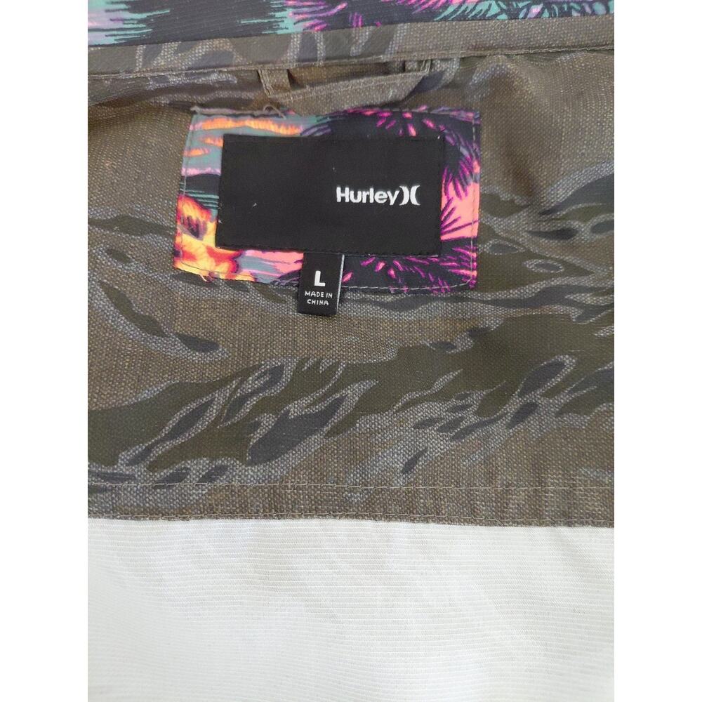 VTG Hurley Double Breasted Women LARGE Hood Camo VIVID Hawaiian Pink Y2K Skater - Picture 14 of 16